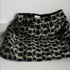 Etro Black and Gold Zebra Pattern Mini Skirt